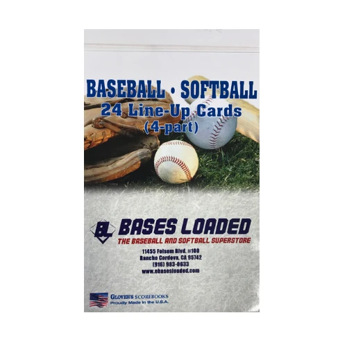 Glover's Baseball/Softball 24-Line Up Card (B&S-20) Equipment 1 Glover's Baseball/Softball 24-Line Up Card (B&S-20) Equipment